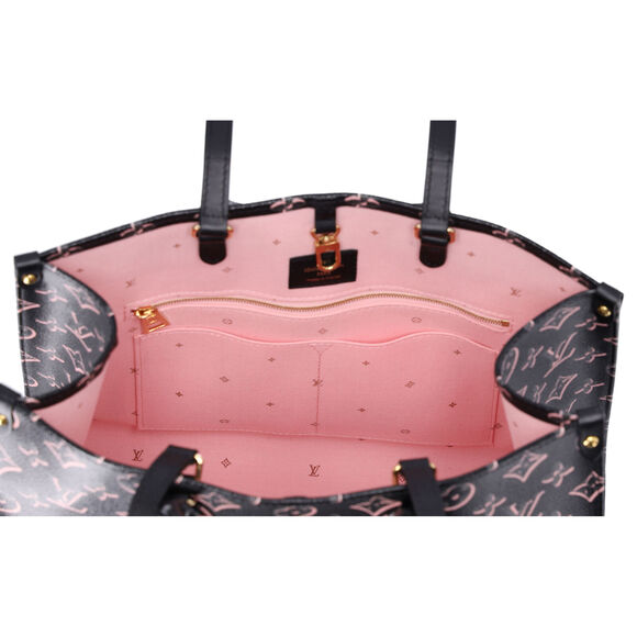 Louis Vuitton Onthego MM Monogram Tote Bag M46154 Noir Monogram Watercolor Pink - Picture 6 of 14